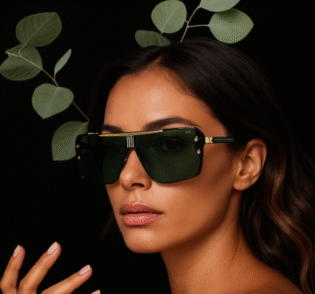 Luxury Oversized Tortoise Shield Sunglasses – Green Lens