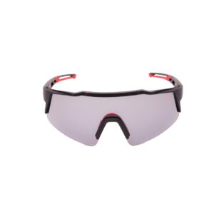 Stealth Shield Sports Sunglasses (Black/Red with Smoke Gray Lens)
