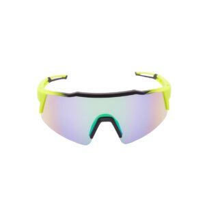 Luminous Shield Sports Sunglasses (Neon Yellow/Black with Multi-Color Revo Lens)