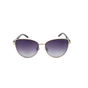 Daniel Karter Gold Cat-Eye Sunglasses with Purple Gradient Lenses