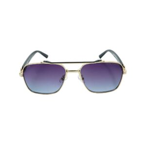 Daniel Karter Brown Oval Sunglasses with Gold Temple Accent