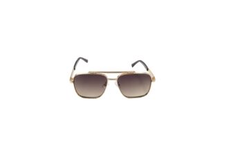 ​Daniel Karter Gunmetal Squared Pilot Sunglasses with Blue Gradient Lenses
