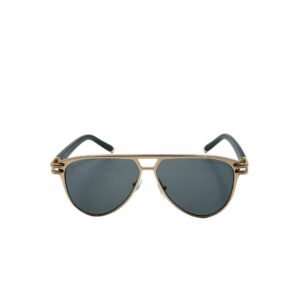 Daniel Karter ‘The Voyager’ Gold Metal Aviator Sunglasses with Yellow Gradient