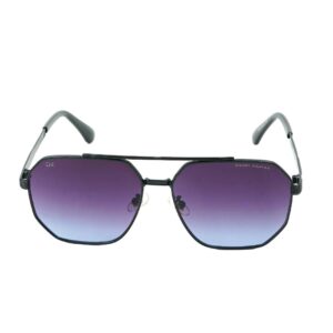 Daniel Karter | The MAJESTY Geometric Aviator Sunglasses - Black & Purple Gradient