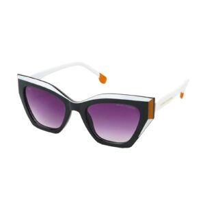 Daniel Karter The Hexagonal Aviator Sunglasses (White & Purple Gradient)