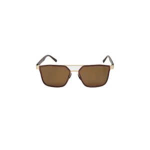 Daniel Karter | DK-Brown Pilot Gunmetal Rectangular Sunglasses