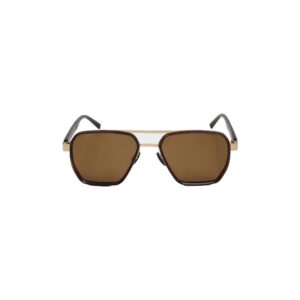 Daniel Karter | DK-Brown Pilot Gunmetal Rectangular Sunglasses