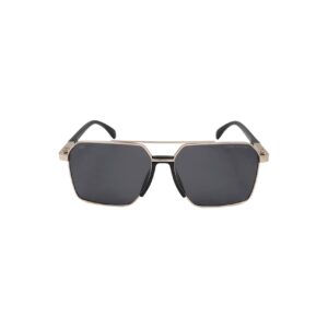 The MAJESTY Geometric Aviator Sunglasses - black & Grey Gradient