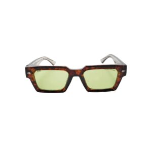 The ORBIT Futuristic Geometric Sunglasses (Gunmetal & Zebra Green)