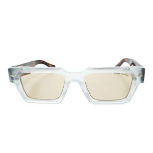 The ORBIT Futuristic Geometric Sunglasses (Gunmetal & White Cream)
