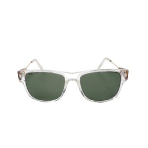 Daniel Karter The Maverick Rectangular Transparent Green Sunglasses