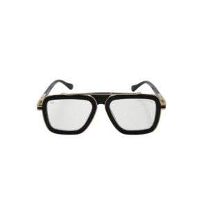 Daniel Karter Navigator Square Aviator with Transparent Mirror Lens