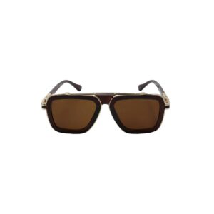 Daniel Karter Navigator Square Aviator with Brown Mirror Lens
