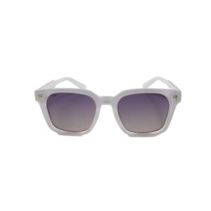Daniel Karter Navigator Square Aviator with Purple Mirror White Lens