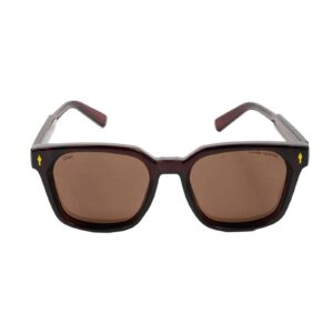 Daniel Karter Navigator Square Aviator with Brown Mirror White Lens