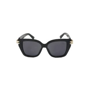 Daniel Karter Zee Reign Cat-Eye Sunglasses (Black Shine Lens)