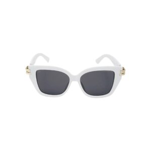 Daniel Karter Zee Reign Cat-Eye Sunglasses (White Shine Lens)