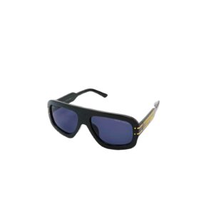 Daniel Karter Oversized Monogram Lens Flat-Top Sunglasses