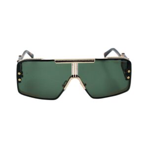 Daniel Karter Luxury Gold Shield Visor 2 Sunglasses