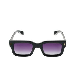 Daniel Karter Navigator Square Aviator with Purple Mirror Lens