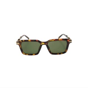 Daniel Karter The Explorer Square Tortoiseshell Sunglasses with Gold Metal