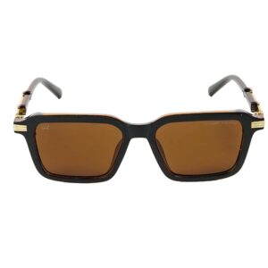 Daniel Karter The Explorer Square Tortoiseshell Sunglasses with Brown Metal