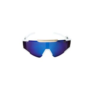 Daniel Karter | Velocity Futuristic Shield Sunglasses - Ocean & White Frame