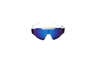 Daniel Karter | Velocity Futuristic Shield Sunglasses - Ocean & White Frame