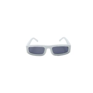 Daniel Karter | Rave Narrow Rectangular Sunglasses - White Frame