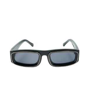 Daniel Karter | Rave Narrow Rectangular Sunglasses - Black Frame