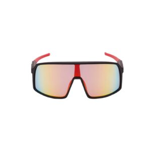 ​Daniel Karter | Velocity Shield Series – Matte Black & Crimson Sports Sunglasses